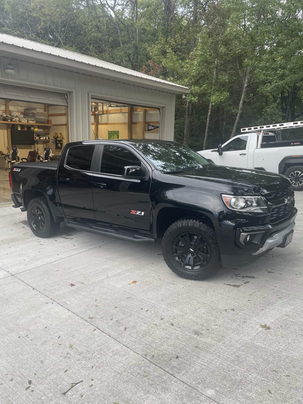 Black Chevrolet Colorado Z71 truck detailed to a shine by JDM Detailing